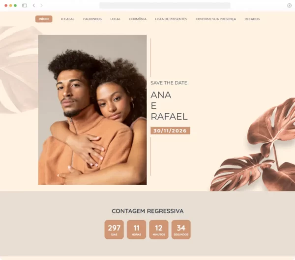 Imagem de um Save the Date feito no Casar.com