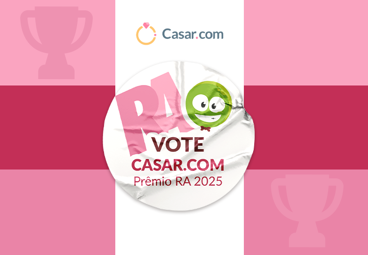 Casar.com concorre ao Prêmio Reclame AQUI 2025 e você faz parte dessa conquista!