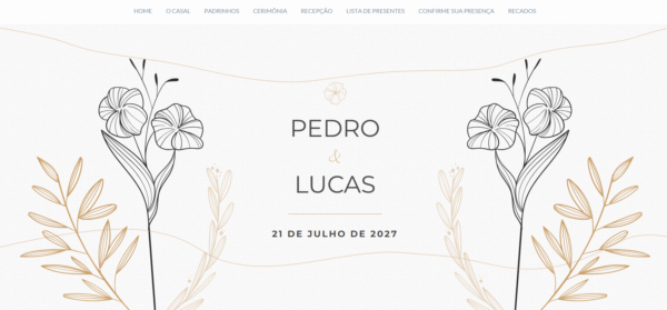 Layout Grace para site de casamento